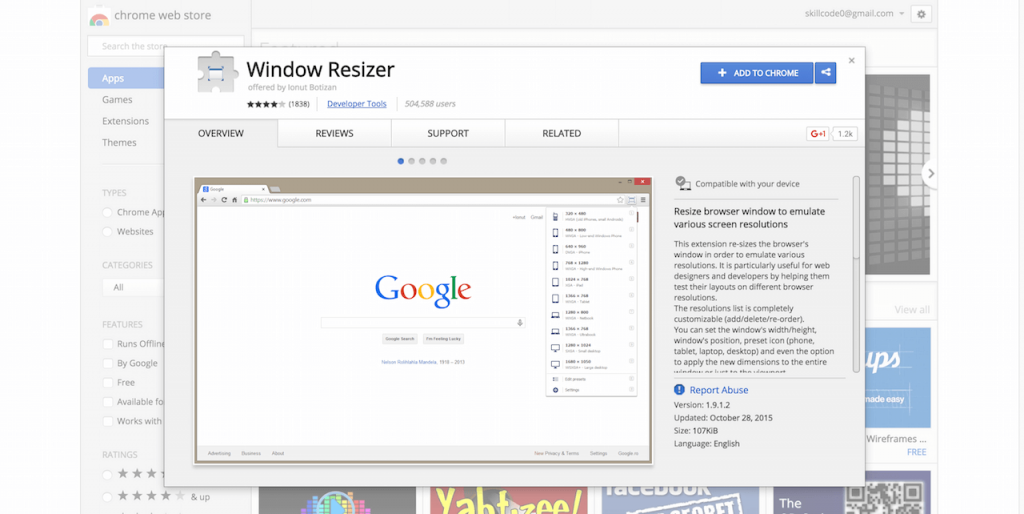 Window-Resizer-Chrome-Web-Store